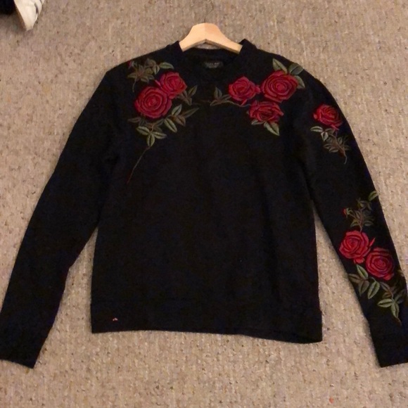 Zara | Shirts | Zara Rose Sweatshirt 